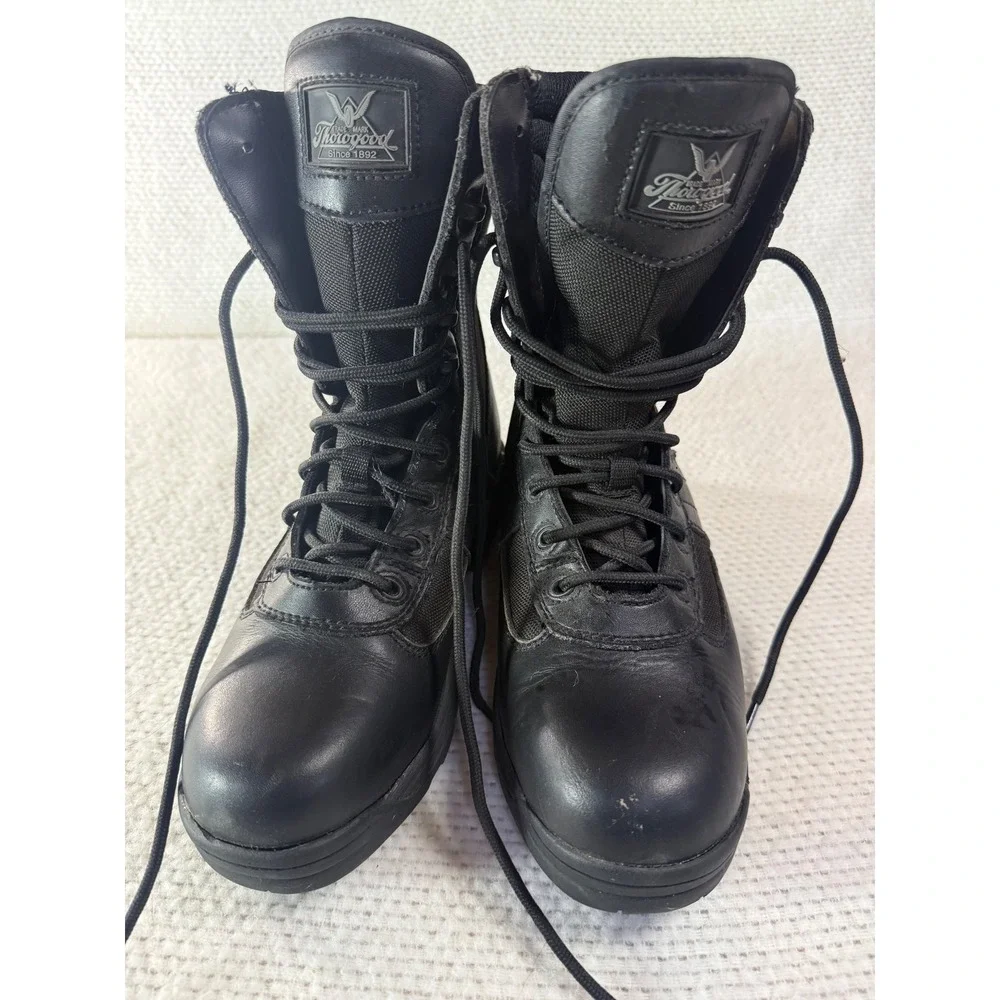 Thorogood 804-6087 Black Tactical Work Boots Mens 5.5 Women 7.5 Steel Toe EH